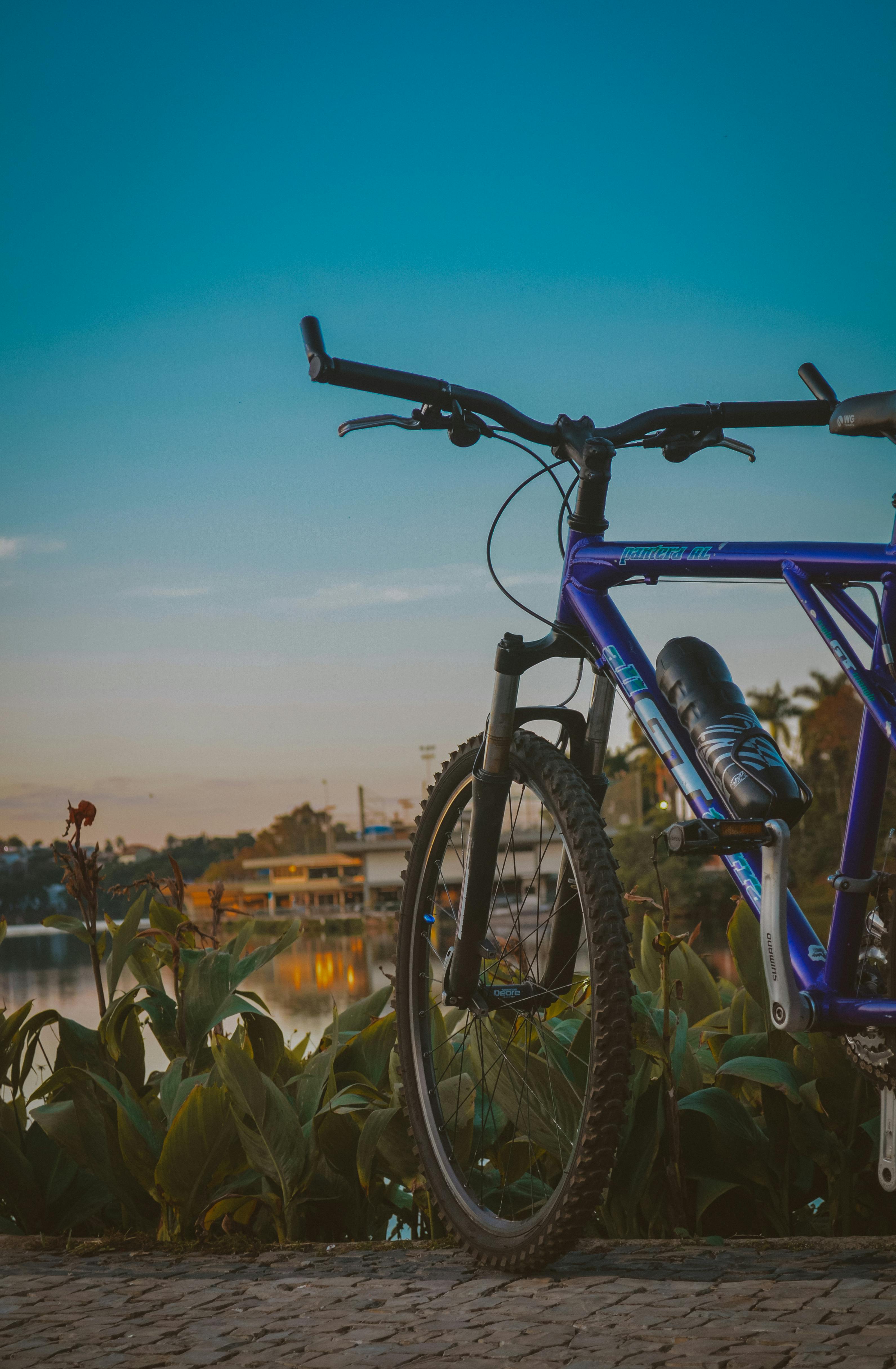 Kid riding a colorful bicycle