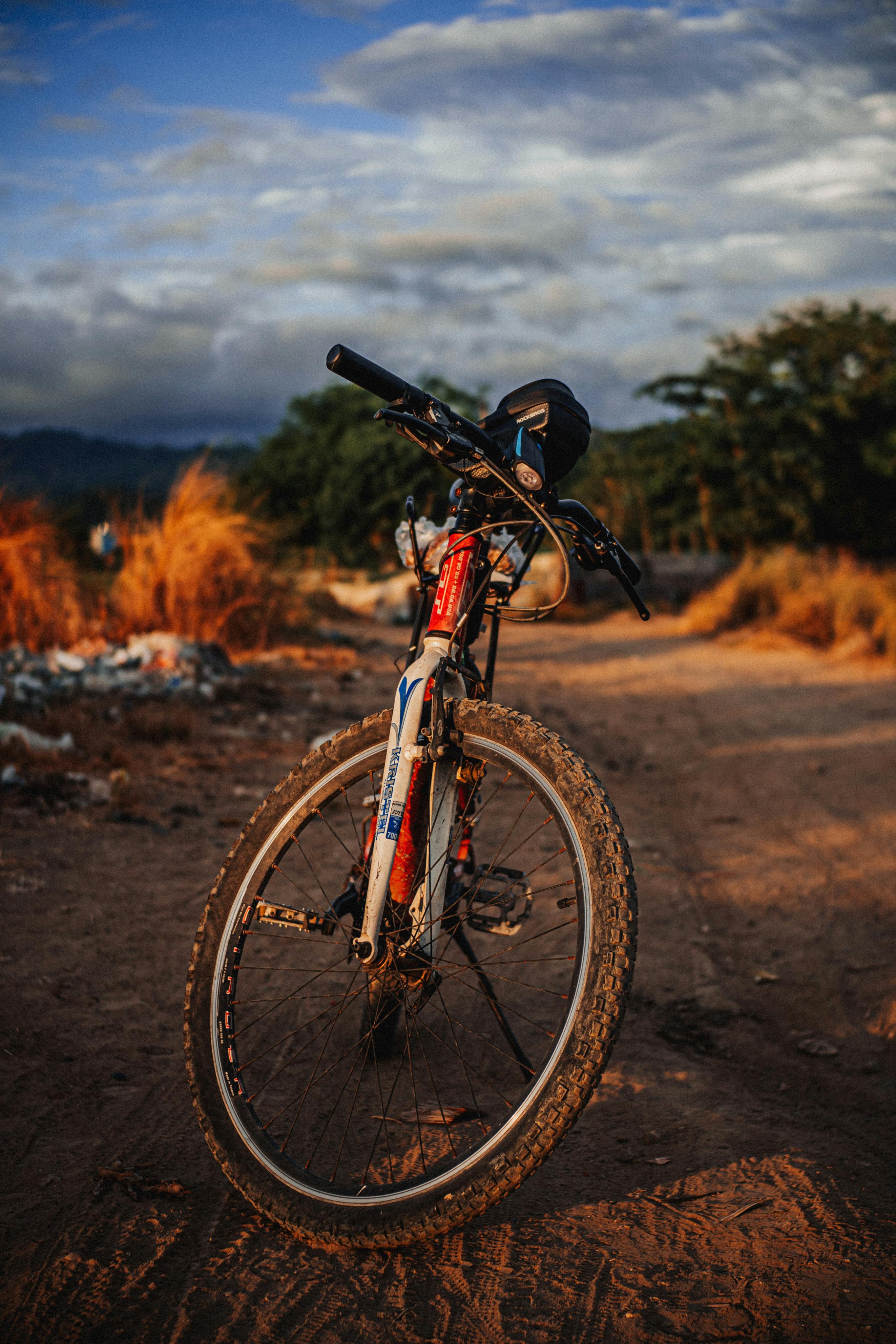 Touring bike on coastal highway